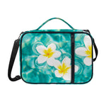 White And Yellow Plumeria In Water Print Shoulder Strap Bible Bag