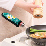 White And Yellow Plumeria In Water Print Skillet Handle Cover