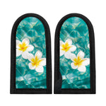 White And Yellow Plumeria In Water Print Skillet Handle Cover