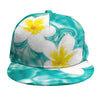 White And Yellow Plumeria In Water Print Snapback Cap