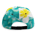 White And Yellow Plumeria In Water Print Snapback Cap