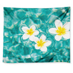 White And Yellow Plumeria In Water Print Tapestry