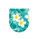 White And Yellow Plumeria In Water Print Toilet Lid Cover