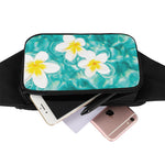 White And Yellow Plumeria In Water Print Waist Bag