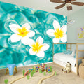 White And Yellow Plumeria In Water Print Wall Sticker