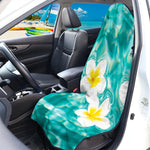 White And Yellow Plumeria In Water Print Waterproof Car Seat Cover