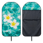 White And Yellow Plumeria In Water Print Waterproof Car Seat Cover