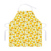 White And Yellow Plumeria Pattern Print Adjustable Apron