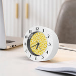 White And Yellow Plumeria Pattern Print Alarm Clock
