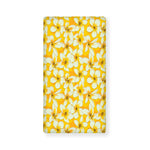 White And Yellow Plumeria Pattern Print Baby Crib Sheet