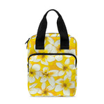White And Yellow Plumeria Pattern Print Bible Tote Bag