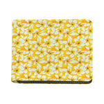 White And Yellow Plumeria Pattern Print Bifold Wallet
