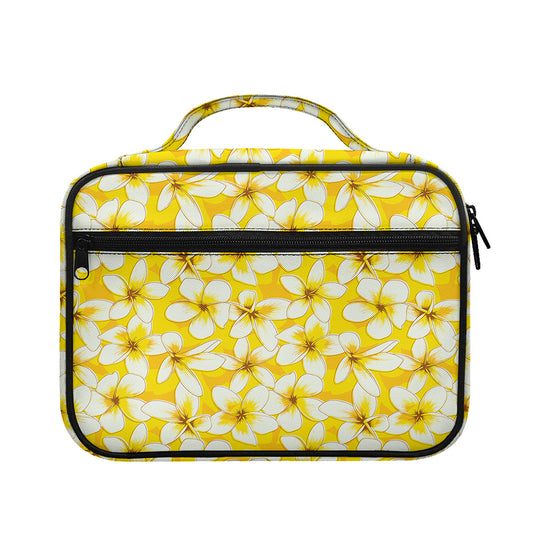 White And Yellow Plumeria Pattern Print Briefcase Bible Bag