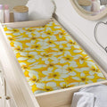 White And Yellow Plumeria Pattern Print Changing Pad Cover