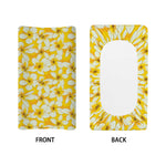 White And Yellow Plumeria Pattern Print Changing Pad Cover
