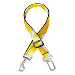 White And Yellow Plumeria Pattern Print Dog Seat Belt