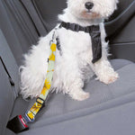 White And Yellow Plumeria Pattern Print Dog Seat Belt