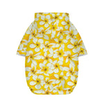 White And Yellow Plumeria Pattern Print Dog Zip Up Hoodie