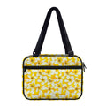 White And Yellow Plumeria Pattern Print Double Strap Bible Bag