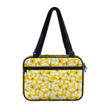 White And Yellow Plumeria Pattern Print Double Strap Bible Bag