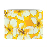 White And Yellow Plumeria Pattern Print Drum Lamp Shade