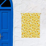 White And Yellow Plumeria Pattern Print Garden Flag