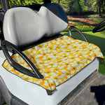 White And Yellow Plumeria Pattern Print Golf Cart Seat Cover