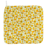 White And Yellow Plumeria Pattern Print Hand Towel