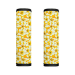 White And Yellow Plumeria Pattern Print Handle Covers