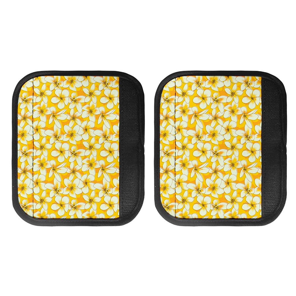 White And Yellow Plumeria Pattern Print Handle Covers