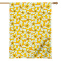 White And Yellow Plumeria Pattern Print House Flag
