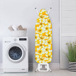 White And Yellow Plumeria Pattern Print Ironing Board Cover