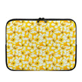White And Yellow Plumeria Pattern Print Laptop Sleeve
