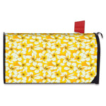 White And Yellow Plumeria Pattern Print Mailbox Cover