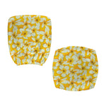 White And Yellow Plumeria Pattern Print Office Chair Cover