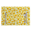White And Yellow Plumeria Pattern Print Placemat