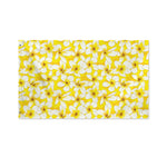White And Yellow Plumeria Pattern Print Polyester Flag