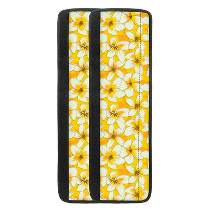 White And Yellow Plumeria Pattern Print Refrigerator Handle Covers