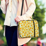 White And Yellow Plumeria Pattern Print Shoulder Strap Bible Bag