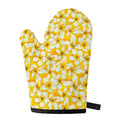 White And Yellow Plumeria Pattern Print Single Oven Mitt