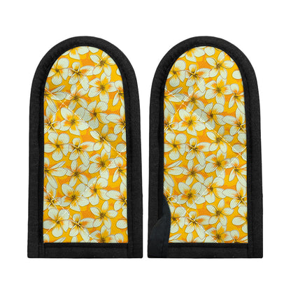 White And Yellow Plumeria Pattern Print Skillet Handle Cover