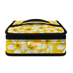 White And Yellow Plumeria Pattern Print Small Lunch Bag