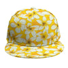 White And Yellow Plumeria Pattern Print Snapback Cap