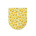 White And Yellow Plumeria Pattern Print Toilet Lid Cover