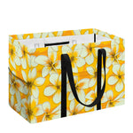 White And Yellow Plumeria Pattern Print Utility Tote Bag