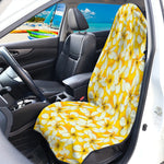 White And Yellow Plumeria Pattern Print Waterproof Car Seat Cover