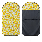 White And Yellow Plumeria Pattern Print Waterproof Car Seat Cover