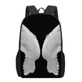 White Angel Wings Print 17 Inch Backpack