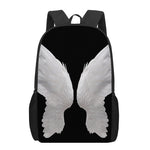 White Angel Wings Print 17 Inch Backpack