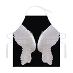 White Angel Wings Print Adjustable Apron